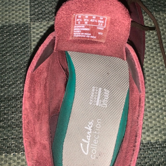 Clarks Men's burgundy Leather desert boot chuka size 9.5 - Picture 3 of 6